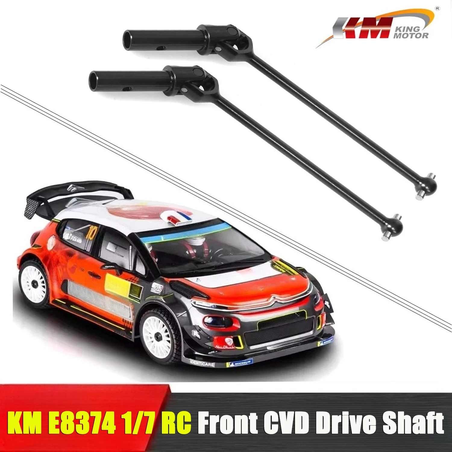 KM E8374 1/7 RC Car Spare Parts Steel Reinforced Front CVD Drive Shaft Transmission Shaft