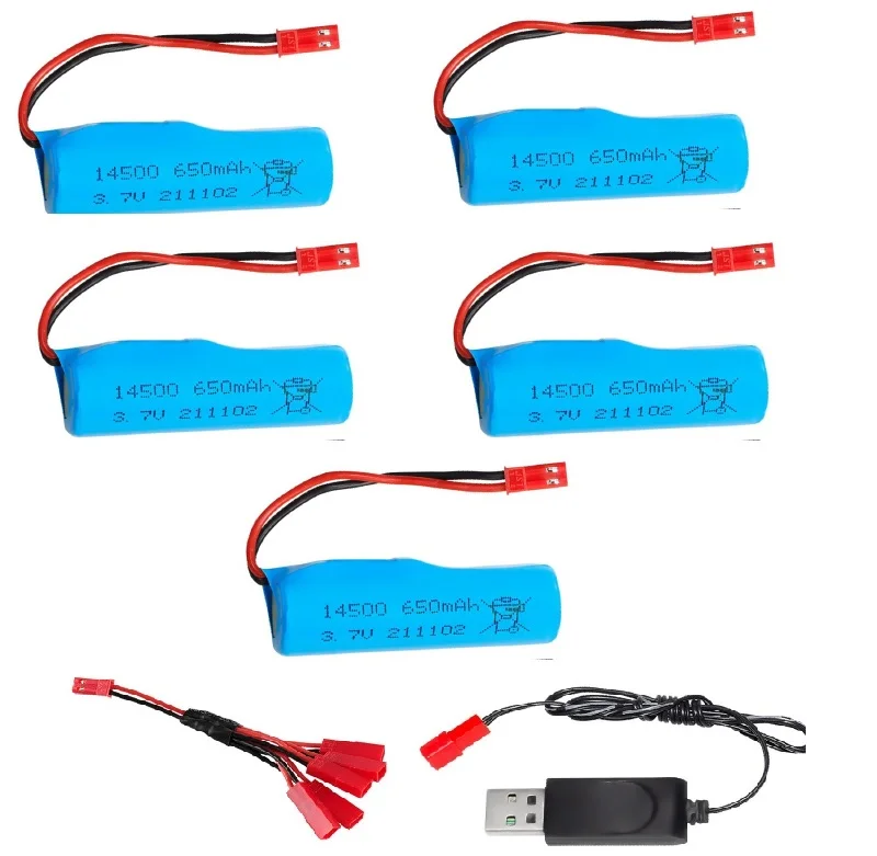 Wtyczka JST 3.7V 650mAh Li-ion Battery10C 14500/3.7V ładowarka do R/C Stunt wywrotki samochodu/R/C 4WD Twist-pustyni samochodów R/C wspinaczka