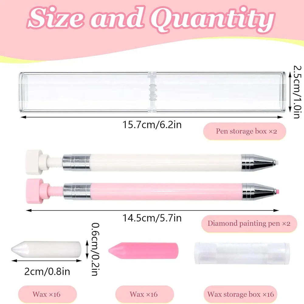 11 Pcs Diamond Painting Pens Kit 1pc Refillable Wax Pen with 10 Pcs Wax Rotating Glue Point Drill Pen for Nail Art