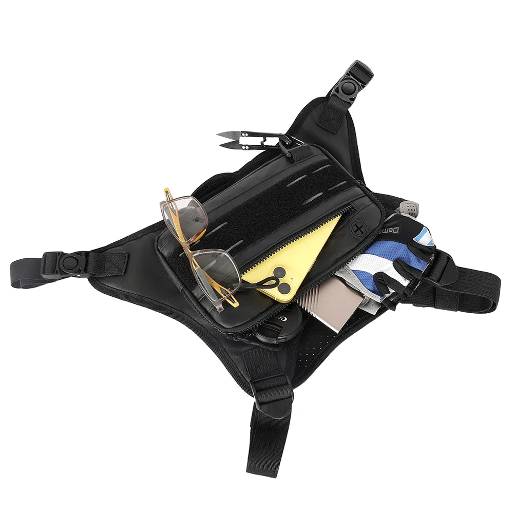 남녀공용 오토바이 가슴 가방, 반사 운동 가방, 전화 거치대, 야외 스포츠 사이클링 클라이밍, 남자 조끼 가슴 가방