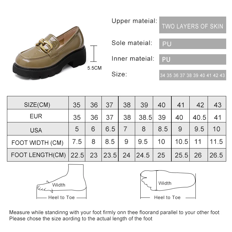 AIYUQI Women Loafers Genuine Leather Autumn Fashion Slip-on Women Heels Daily Round Toe Daily Large Size 41 42 43 Women Shoes