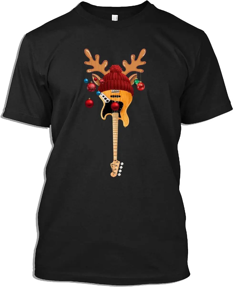 Bass Guitar Tshirt Bass Guitar Reindeer Santa Bassist Music Lover Christmas T-Shirt for Men Women