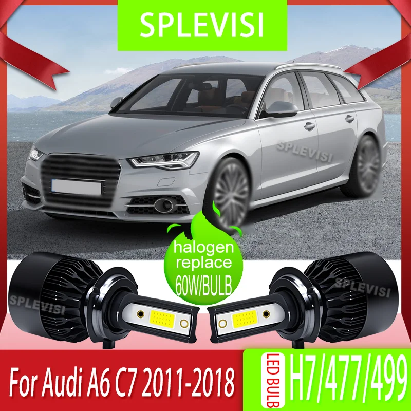 

Fan Cooled H7/477/499 LED Headlight Durable Low Dipped Beam Bulbs For Audi A6 C7 2011 2011 2012 2013 2014 2015 2016 2017 2018