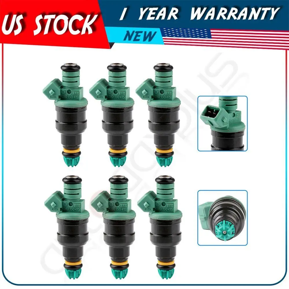 

6 Fuel Injectors For 1992 1993 1994 1995 BMW 325is 2.5L l6 93 BMW 525iT 2.5L l6