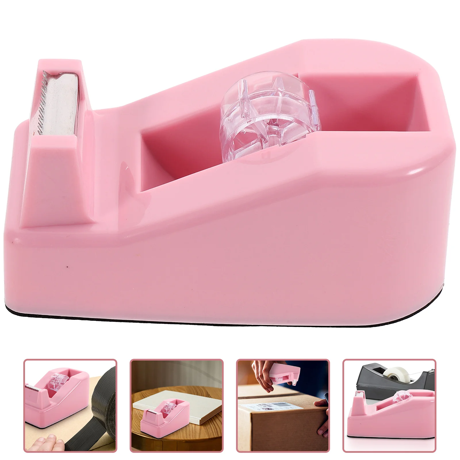 Automatic Tape Dispenser Macaron Color Small Holder Creative Desktop Office Machine Packaging (cherry Blossom Pink) Cute