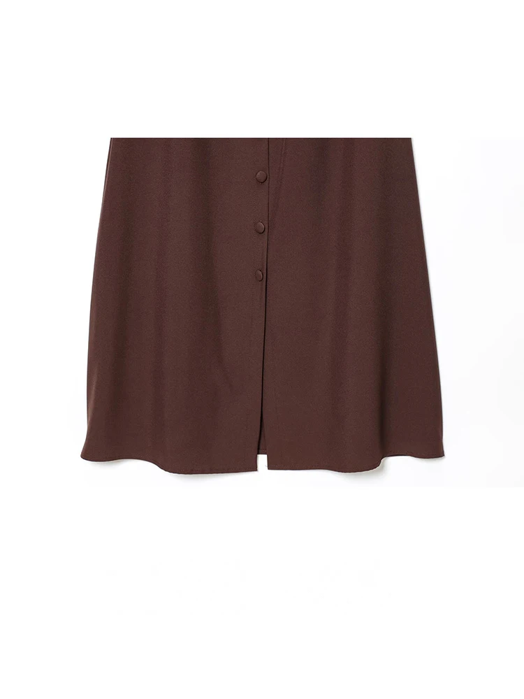 HH الصيف الإناث الصلبة أكمام عادية سليم مكتب ميدي فستان المرأة موضة جديدة واحدة الصدر الدانتيل تزيين فستان الحفلات