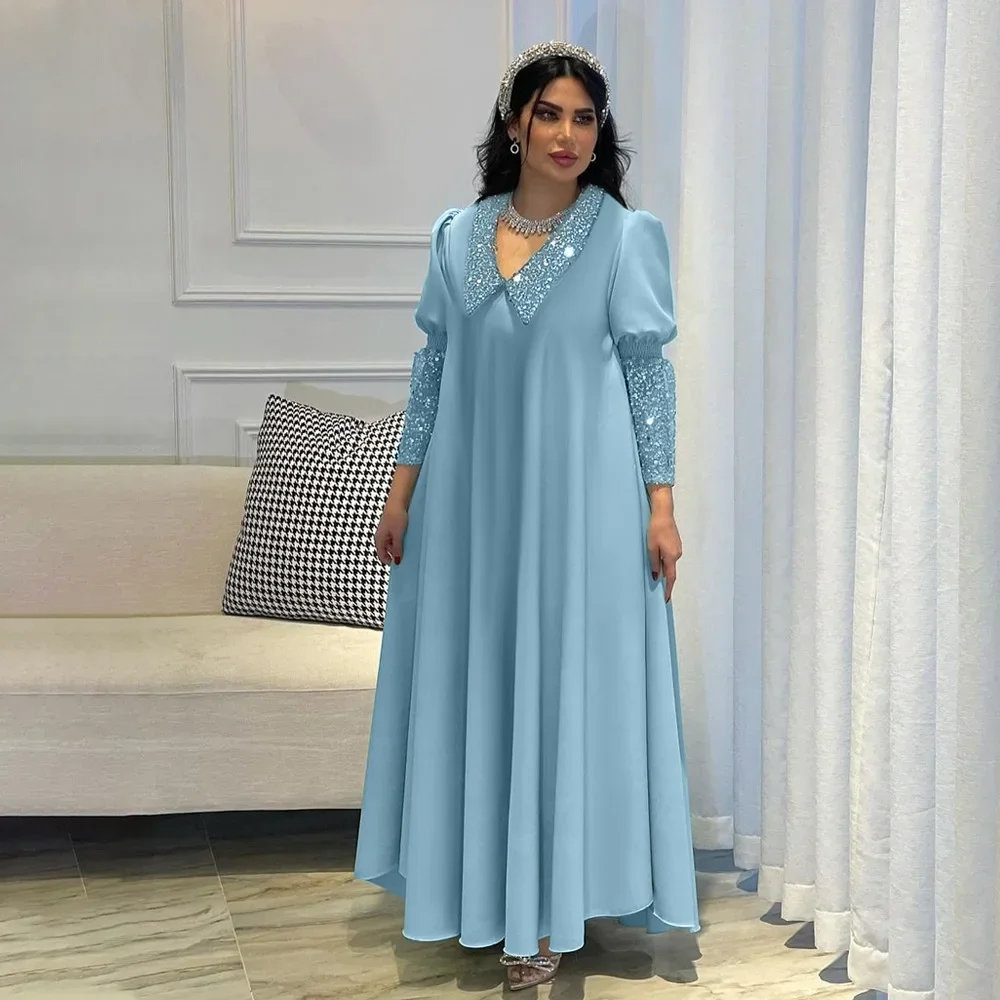 

2025 New Sequin Abayas for Women Eid Djellaba Dubai Abaya Turkey Kaftan Ramadan Islam Caftan Marocain Femme Vestido Muslim Dress