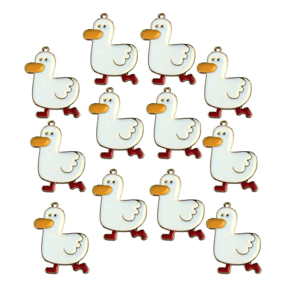 

20pcs Duck Shaped Zinc Alloy Charms Pendant DIY Jewelry Material Mini Earrings Accessories Novelty Bracelet Decor