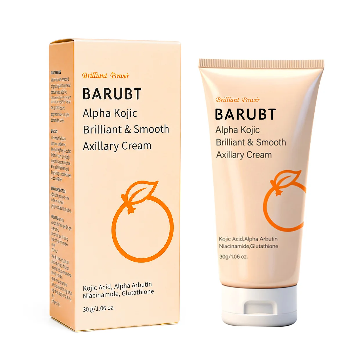 BARUBT Axillary Cream Kojic Acid Smooth Brightening Alpha Arbutin Underarm Cream 30g Uniform Skin Tone Moisturizing Dry Skin
