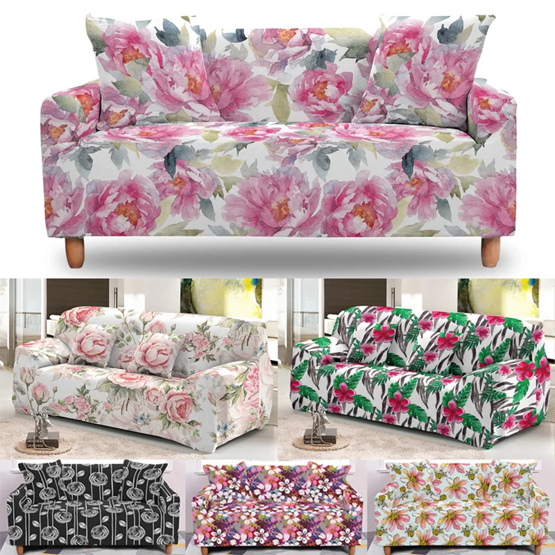 

Floral Sofa Covers for Living Room Stretch Slipcovers Sectional Couch Cover Loveseat Armchair Corner Sofa Cover 1/2/3/4 Seaters