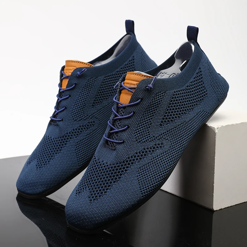 MAEDEF New Summer Men Shoes Mesh Flat Outdoor High Quality Walking Shoes Comfortable Lace Up Breathable Non Slip Casual Man Shoe