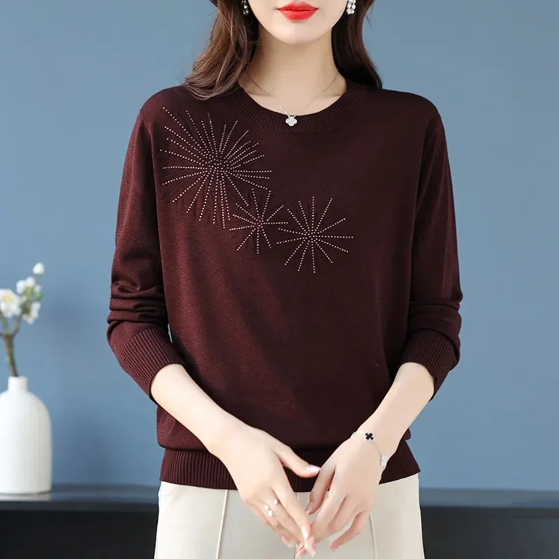 Pull à col rond pour femme, pull de base, pulls décontractés chauds, tricots de mode coréenne, chemise à fond, automne, hiver