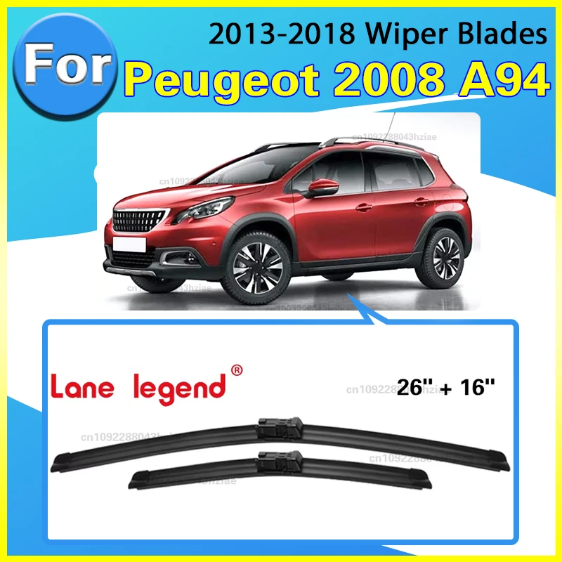 ممسحة LHD شفرات الممسحة الأمامية لبيجو 2008 A94 2013 - 2018 2016 2017 الزجاج الأمامي نافذة فرش 26 "+ 16" الملحقات #1