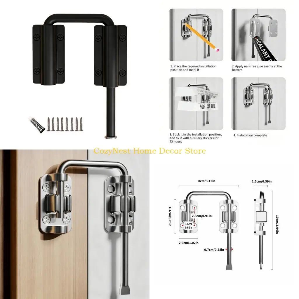 92MF Screw Mount Door Bolt Fastener Metal Body for Home Hardware Use