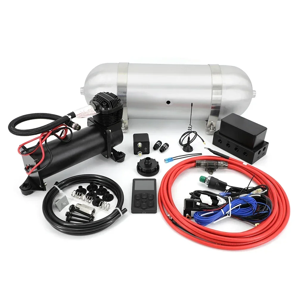 Universal Air Ride Management Kit Air Suspension System Electronic Controller System With Air Tank SQ495 Silent Compressor Pump