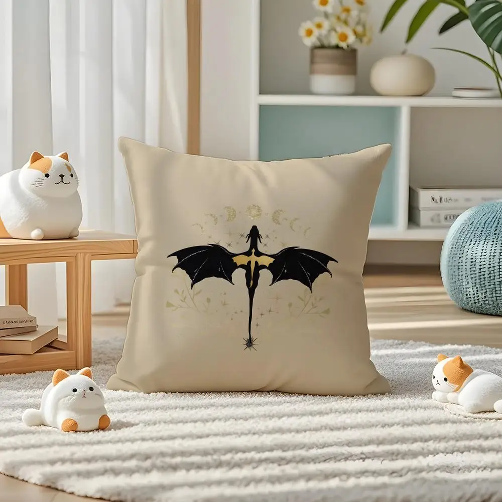 Moive F-Fourth Wing Cushion Cover Pillow Case Plush Fabric Soft Double Sided Print Home Sofa High Quality Cushion
