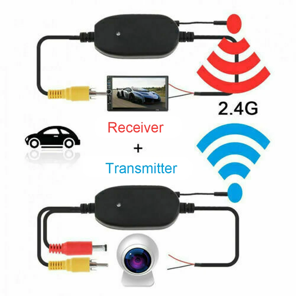 2.4G Wireless Car Rear View Camera Color Video Transmitter Receiver Kit 12V For Car Monitor WIFI Reverse Rear Backup View Camera