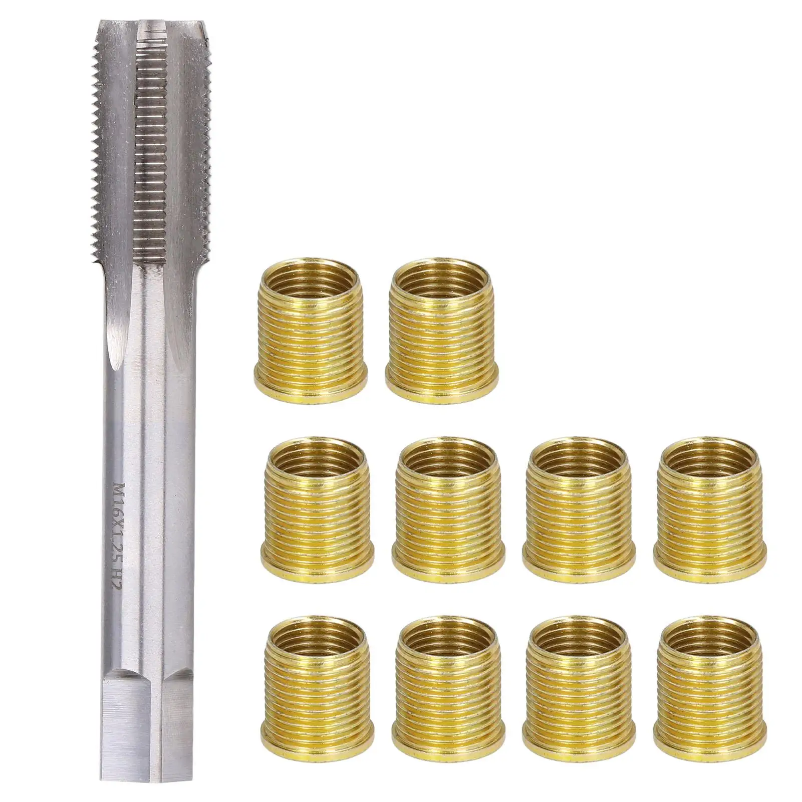 

Thread Repair Tools Kit for Gasoline Engine, Metal Inserts M14X1.25 & M16X1.25 Tap