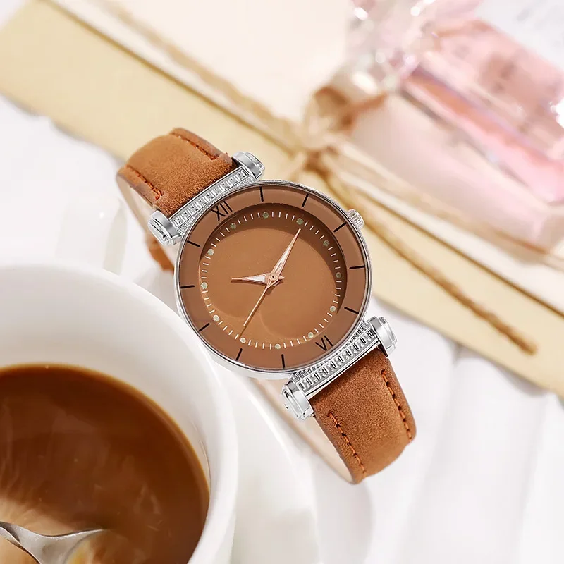 New Luminous Matte Belt Quartz Watch Women Light Luxury Quartz Wristwatches Female Elegant Solid Color Watches Calvin klein