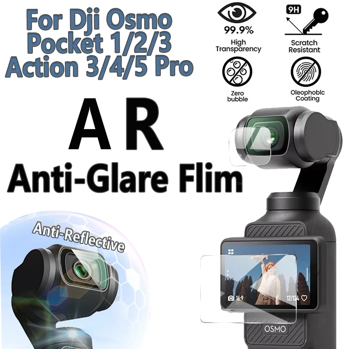 Screen Anti Reflective Coating Protector Lens AR Film Front Rear For DJI Osmo Pocket 1 2 3 Action 3 4 5 Pro Camera Accessorie