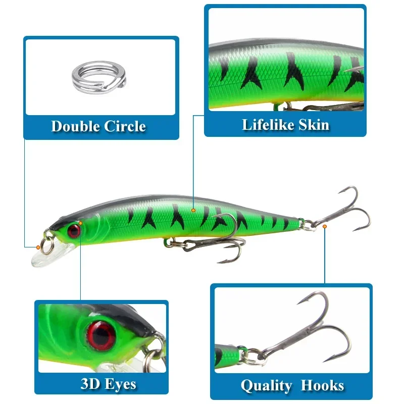 Akcesoria wędkarskie Minnow Isca sztuczne ciężarki 8.3g 10cm przynęty pływające 0.5-1.6m Pesca Wobblers szczupak sprzęt wędkarski Leurre