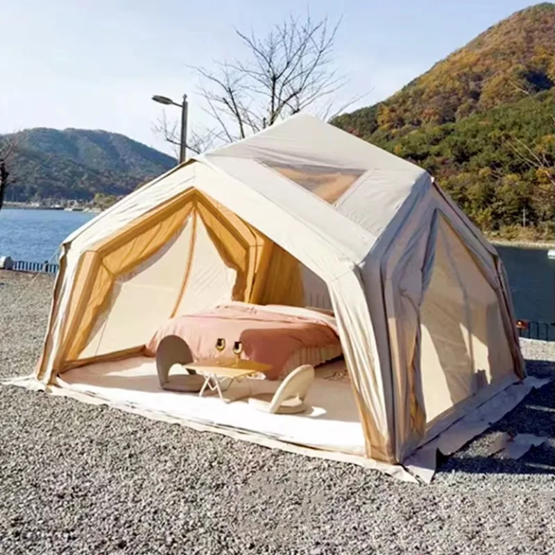 

2026 4-сторонняя дверная большая надувная легкая глэмпинг-пляжная палатка для 8-местного кемпинга на открытом воздухе