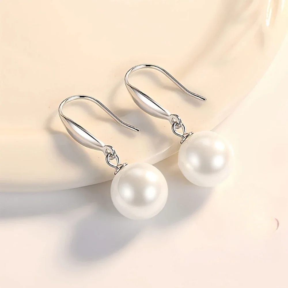 Luxurious And Simple Freshwater Pearl Pendant Earrings, Suitable For Daily Casual Wear/Graduation Season Gifts