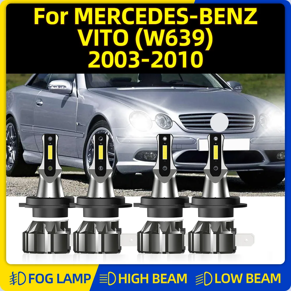 40000LM Car Lights H7 Canbus LED Headlight Bulbs 6000K Plug And Play 12V For MERCEDES-BENZ VITO (W639) 2003-2007 2008 2009 2010