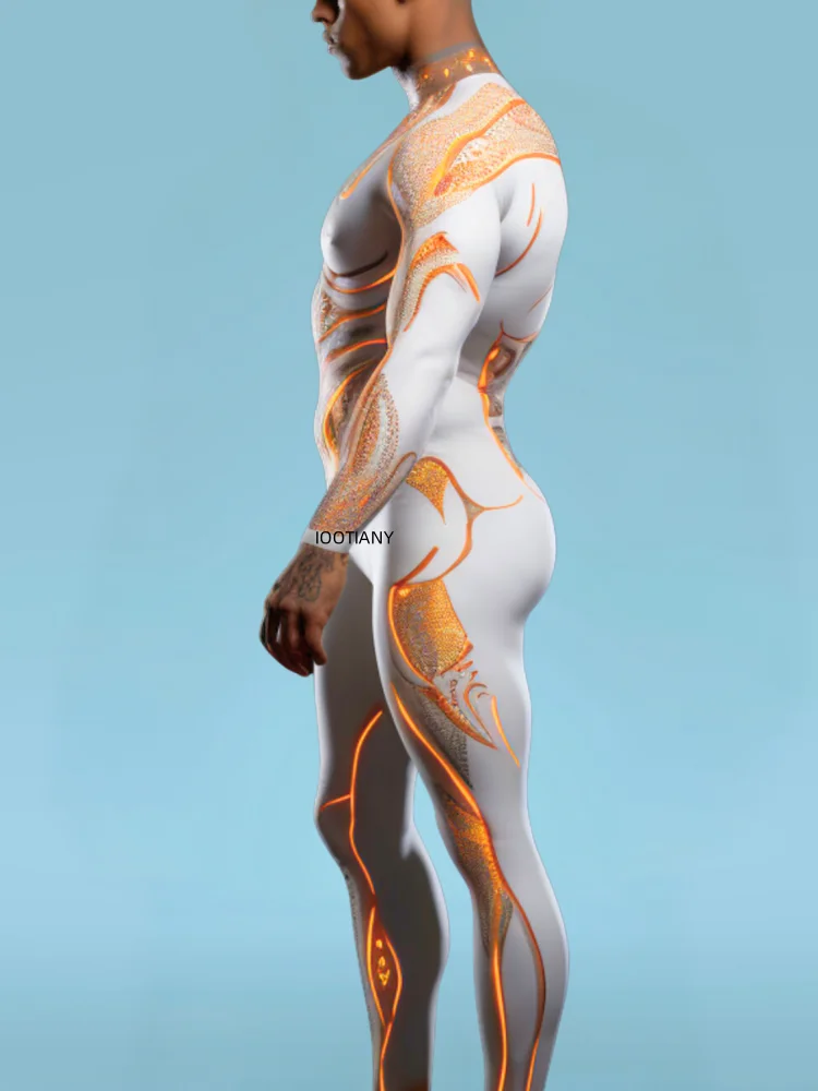 Herren Sexy Stretch-Strumpfhose Bodysuit Halloween Karneval Party Krieger Bühnenauftritt Cosplay Kostüm Zentai Anzug 2026 – Detail 6
