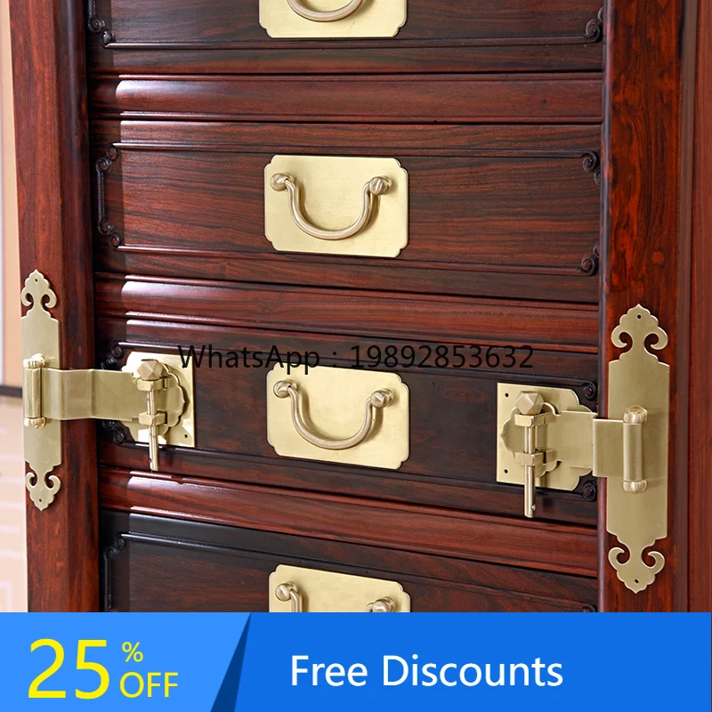

B1 Redwood Furniture Chinese Style Copper Handle Rosewood File Cabinet Chest of Drawers Storage Cabinet Long Cabinet