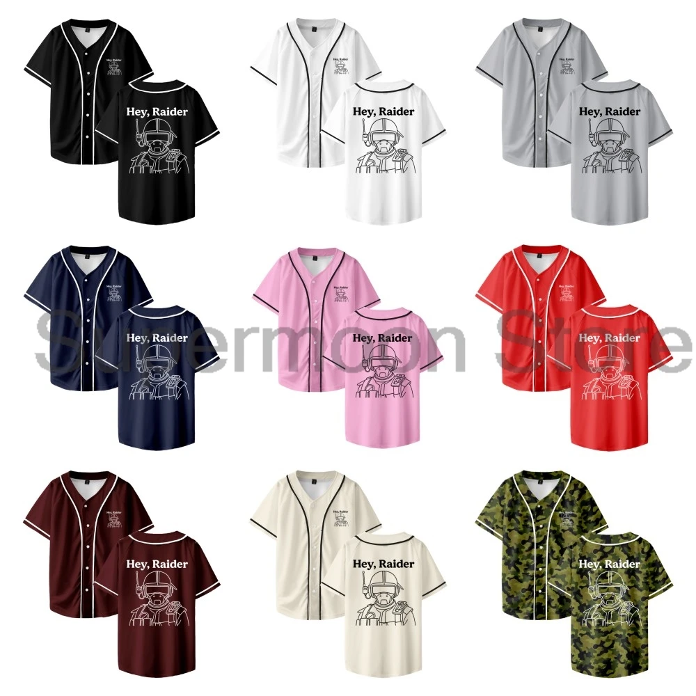 

ARC Raiders Hi Baseball Jersey 2025 Hot Game Merch V-Neck Short Sleeve Button-up Shirts Women Men Streetwear Tops