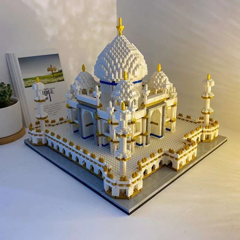 

Toy for Children India Taj Mahal Palace Temple Model3D Model DIY Mini Diamond Blocks Bricks Building World Architecture