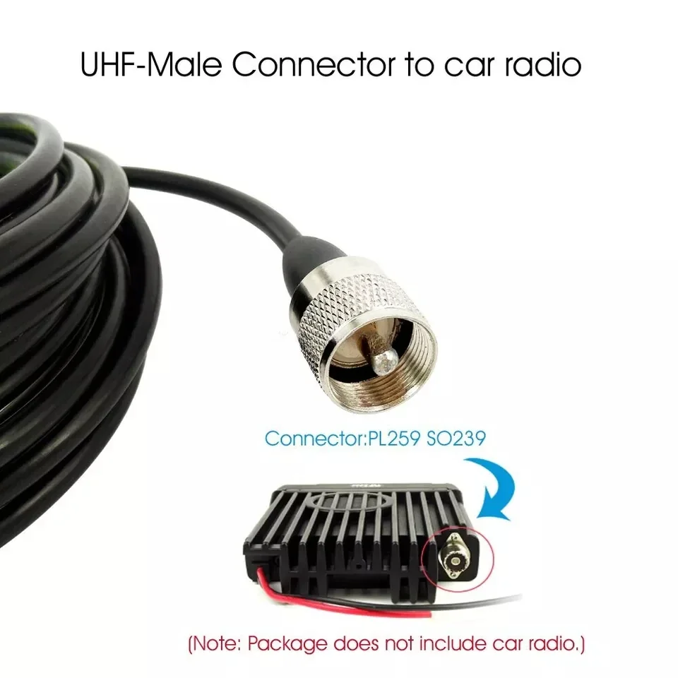 NMO Mount Magnetic Base 5M Antenna Cable Roof or Trunk for Mobile Radios PL259 Connector for Yaesu Kenwood Vertex Icom Radios