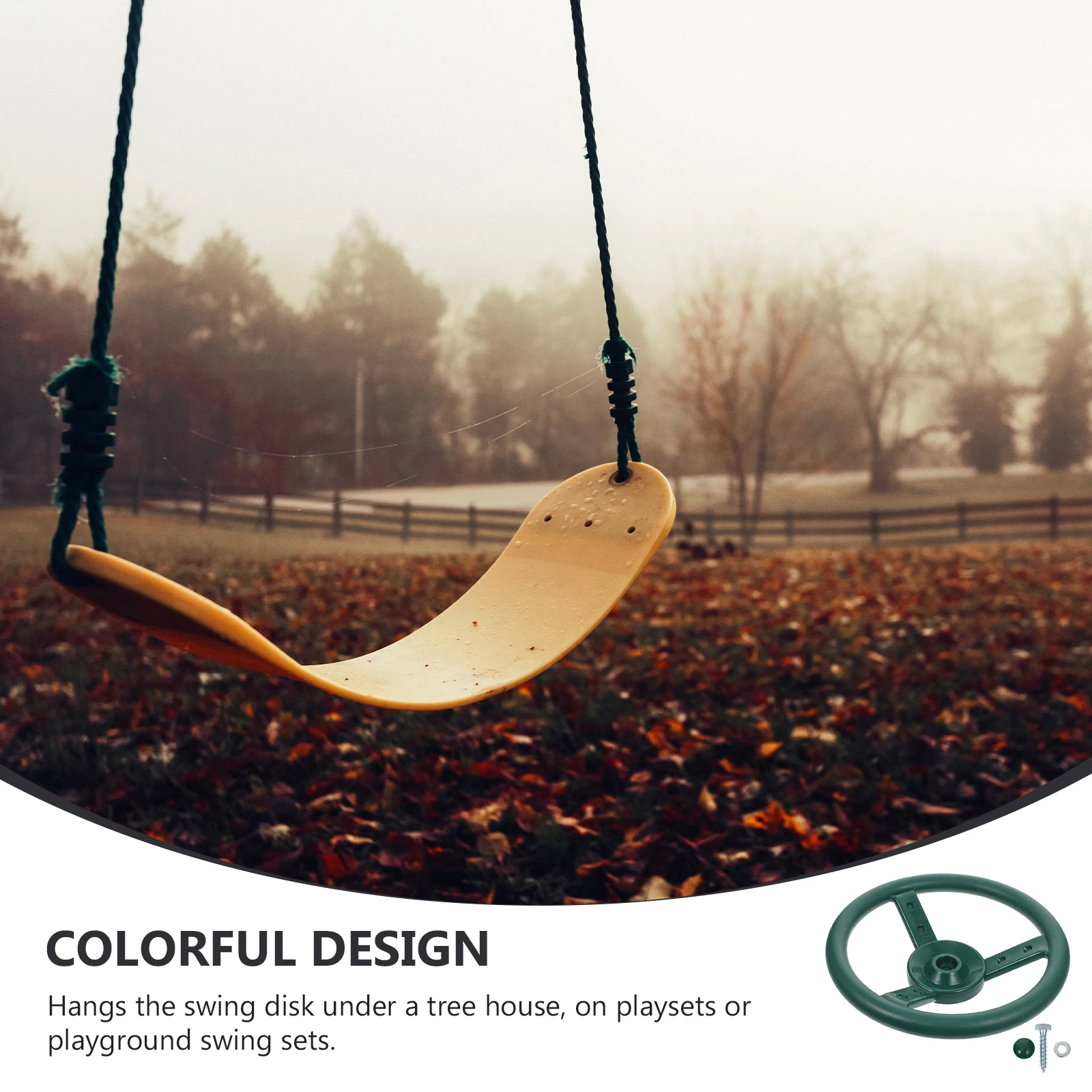 

Small Plastic Steering Wheel Playground Disc Swing or Swings for Kids Outdoor Accessories Child