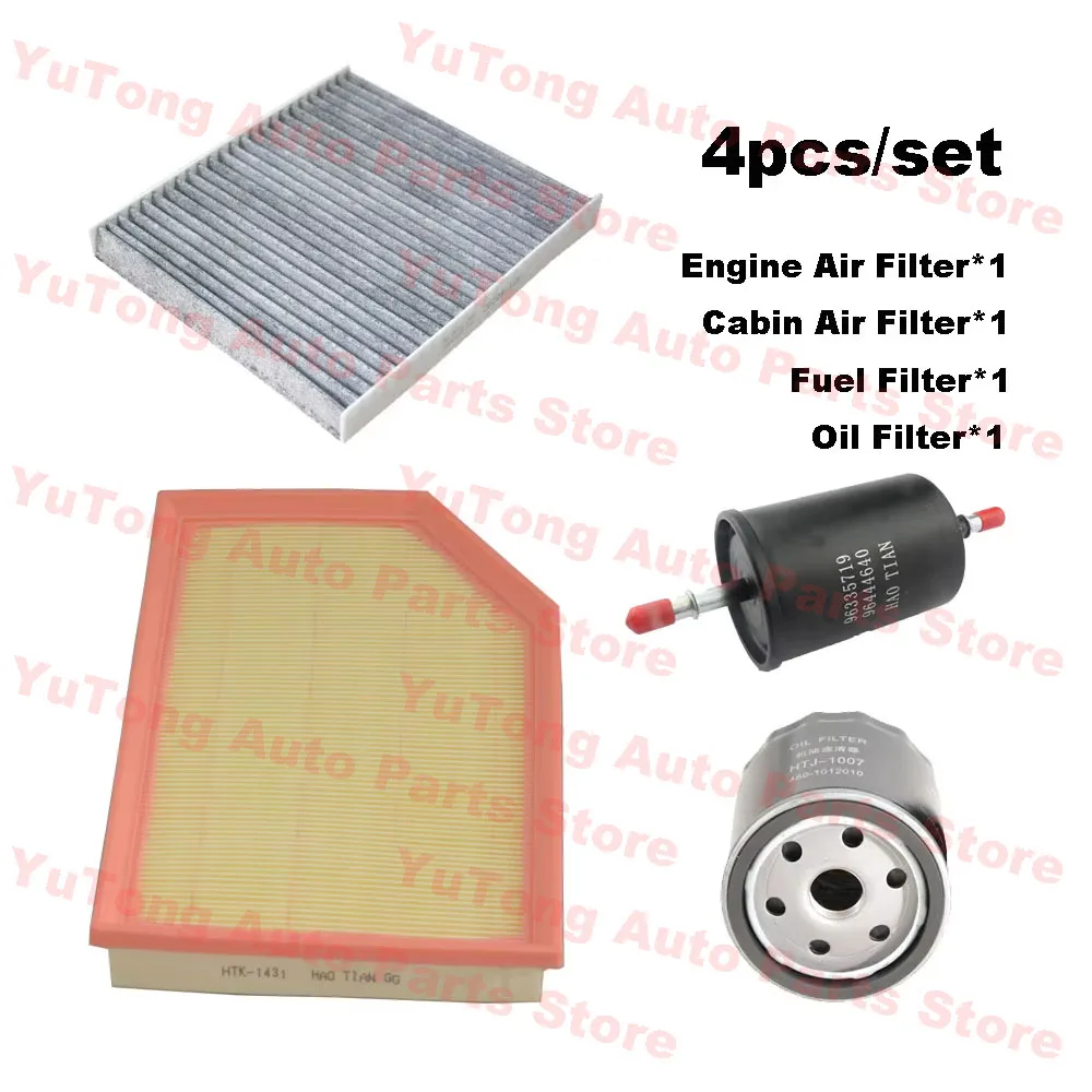 

Набор фильтров из 4 шт. для Kaiyi X3 1.5L Chery Tiggo 3 1.5T 2019-2023, очиститель двигателя автомобиля, салонный фильтр кондиционера, свежего воздуха, топливного масла 151000121A