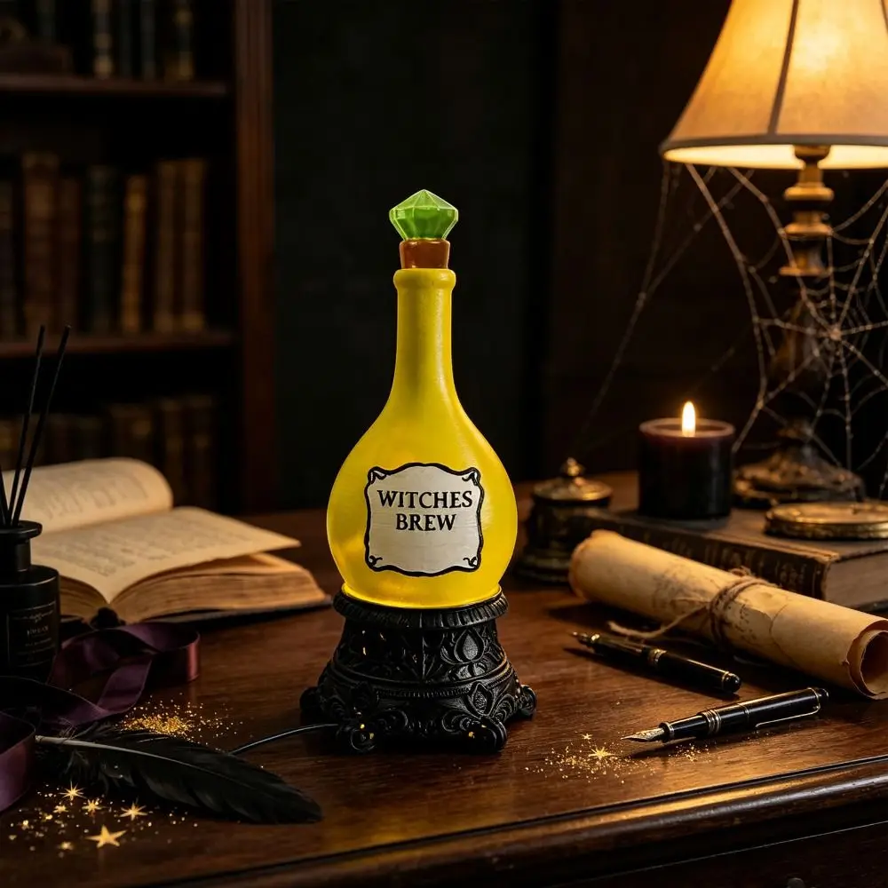 Solid Resin Resin Cauldron Light Fine Workmanship Compact Mini Size Mini Cauldron Lamp Stable Standing Warm Glow Light