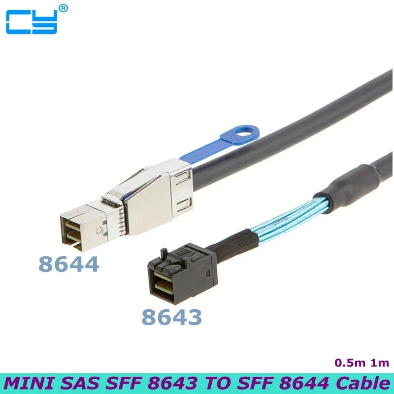SFF-8644 to SFF-8643 SAS Cable,1M/3.28FT Mini SAS HD to Mini SAS Adapter for HDD/SSD Storage, RAID Arrays, Servers,