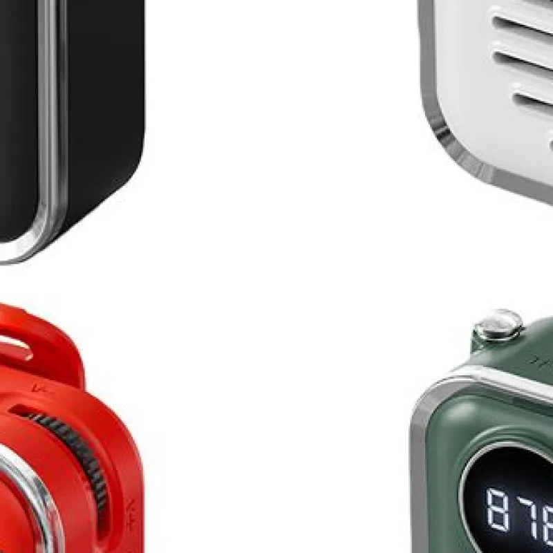 Portable Radio with 400mAh Rechargeable Battery Wireless Portable Radio Retro Multi-Mode Playback for Camping Jogging Walking