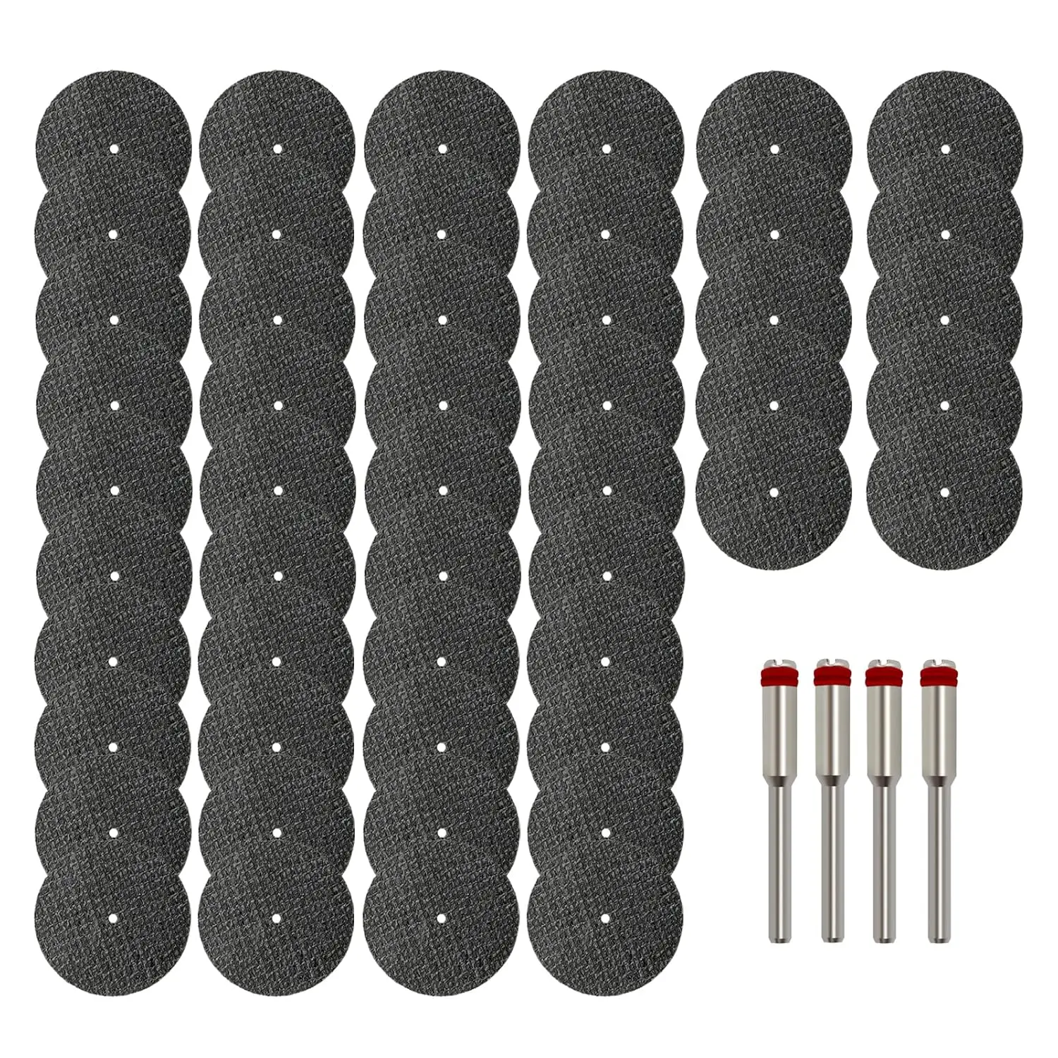 50pcs Rotary Tool Cut Off Wheels 1-1/4'' Fiberglass Reinforced Cutting Wheel Discs with 4Pcs Mandrels Rotary Tool Accessories