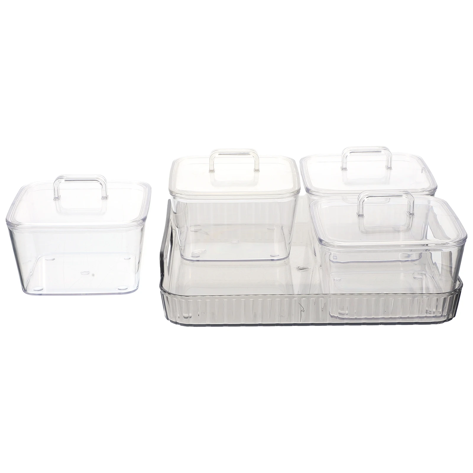 

Four Grid Fruit Plate Container Creative Serving Case Snack Tray Dried Sweet Storage Transparent Bowl Large Capacity