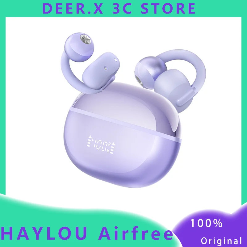 

HAYLOU Airfree Wireless Bluetooth Earphones with LED Screen Open Bone Conduction 3D Stereo Call Noise Reduction Music Earphones