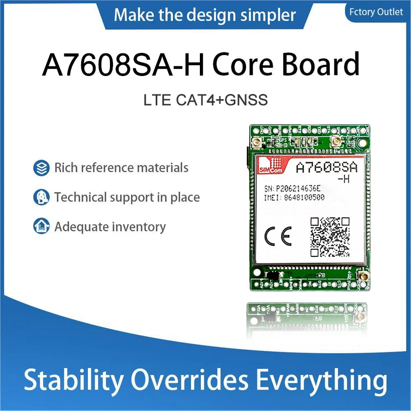 SIMcom-Conselho de Desenvolvimento, Núcleo Board, LTE, CAT4, Voz, GNSS, GNSS, A7608SA-H, A7608SA-H