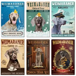 Vintage Weimaraner Bath Soap Art Metal Plaque Funny Farmhouse Bathroom Wall Decor Tin Sign x Inch Perfect for Home Man Cave an