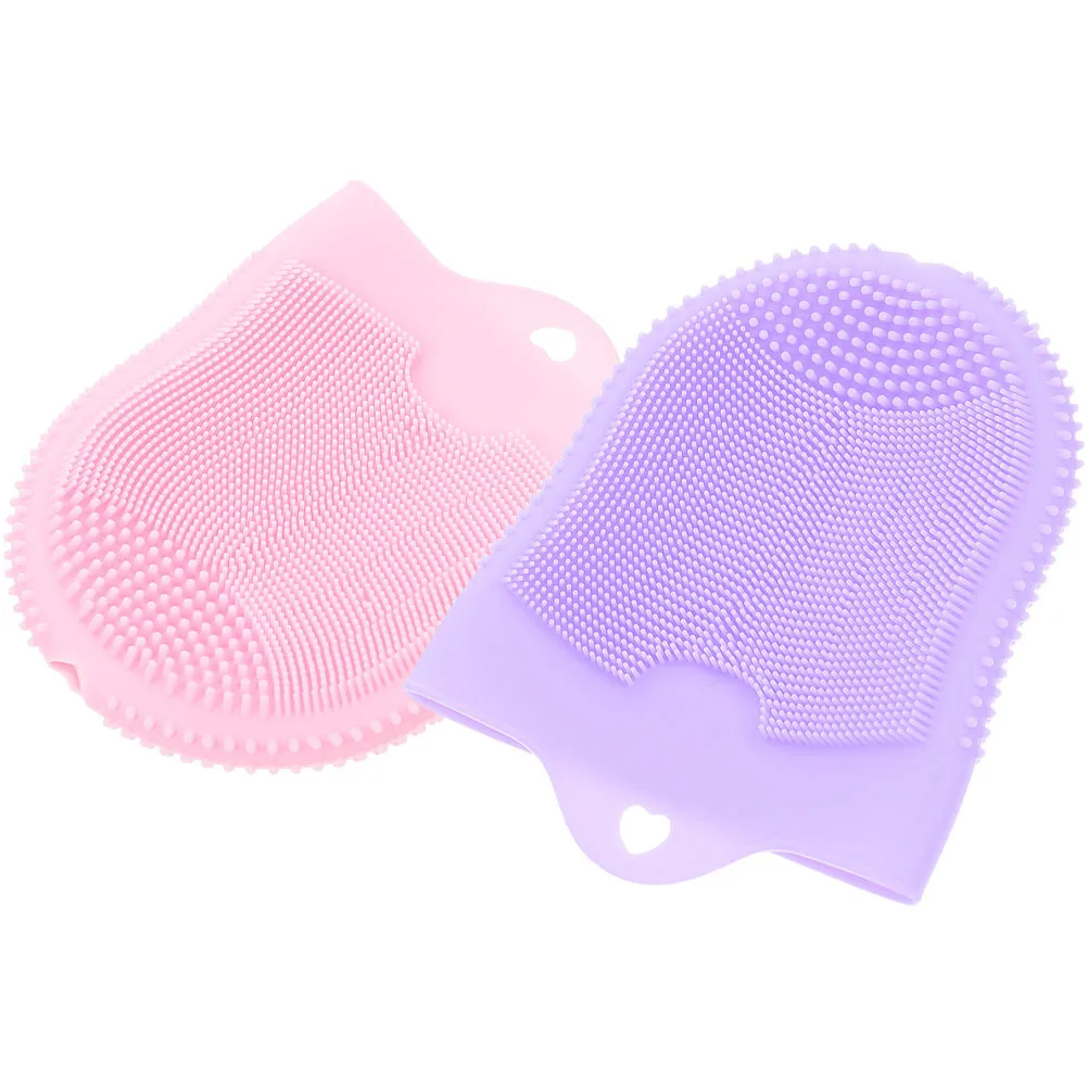 

2 Pcs Cleansing Brush Facial Skin Scrubber Face Deep Cleaning Silica Gel Cleaner