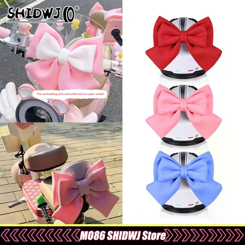 

Аксессуары для шлема, украшение из ленты с бантом, двухслойная прочная фиксация, милые аксессуары с бантом для электрического мотоцикла