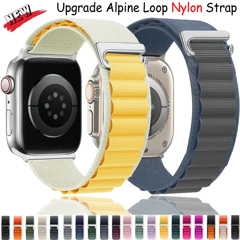 Модернизированный нейлоновый ремешок Alpine Loop для Apple Watch 11 10 9 8 7 6 5 4 Ultra 2 49 мм Удобный браслет iWatch 45 мм 44/41/40/42/46 мм
