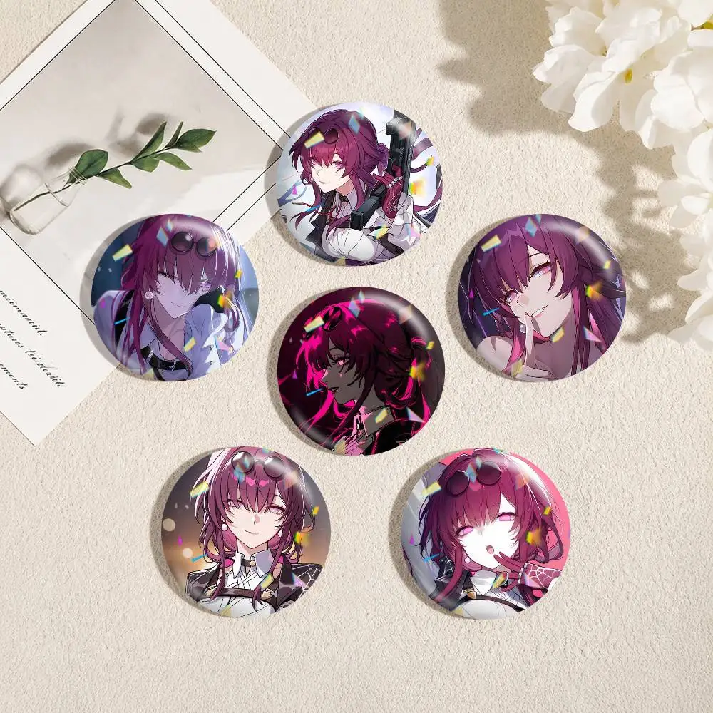 H-Honkai Star Rail Kafka  25 32 44 58 75mm Badges Personalized Round Brooches Pins Accessory Gift