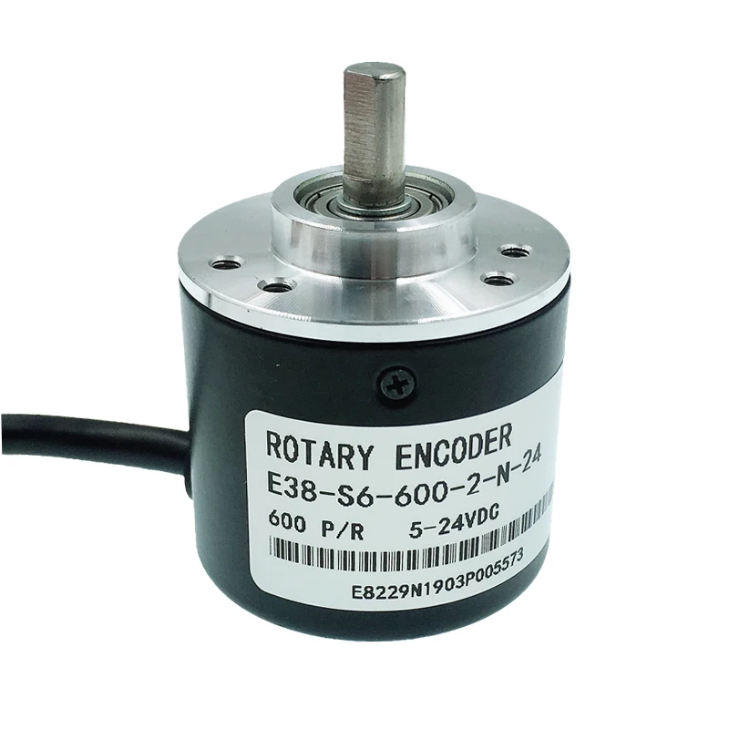 E38 Incremental Optical Rotary Encoder 5-24V DC 360P/R 400P/R 600P/R AB Two Phases 6mm Shaft outputing NPN or Voltage