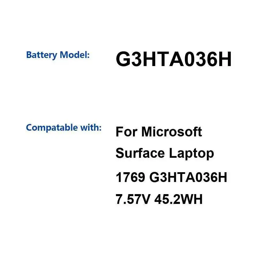 

For Microsoft Surface 1769 High-Efficiency 5970Mah Tablet Battery G3HTA036H Fast Charging