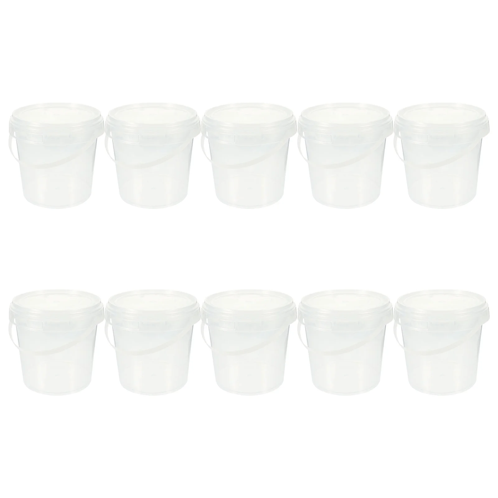 10 Pcs Transparent Small Barrel Storage Bucket Ice Condiment Food Plastic Toys Buckets Round Pp Refrigerator